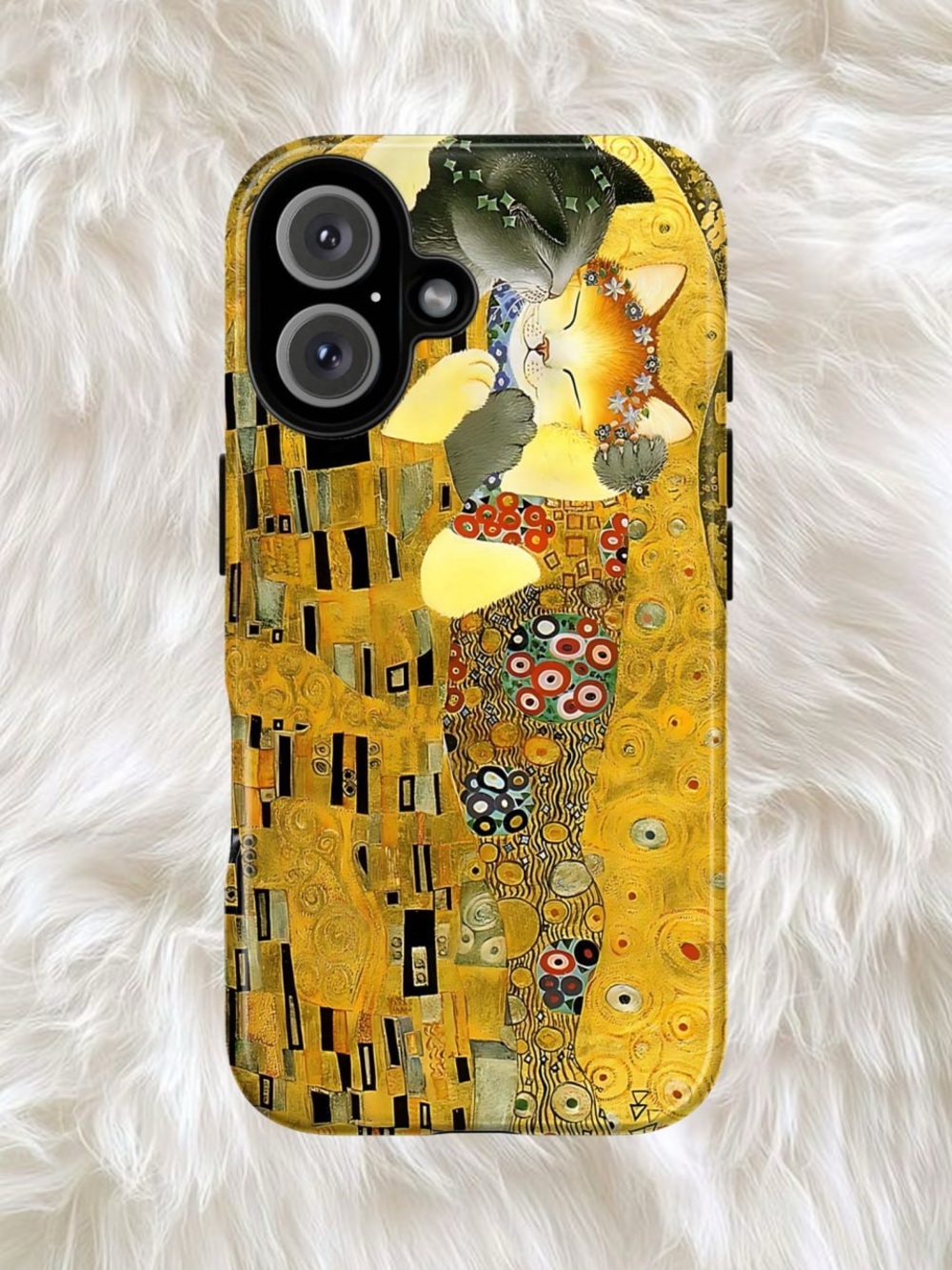Artistic Gold Cat Phone Case for iPhone - Decorative Protective Cover